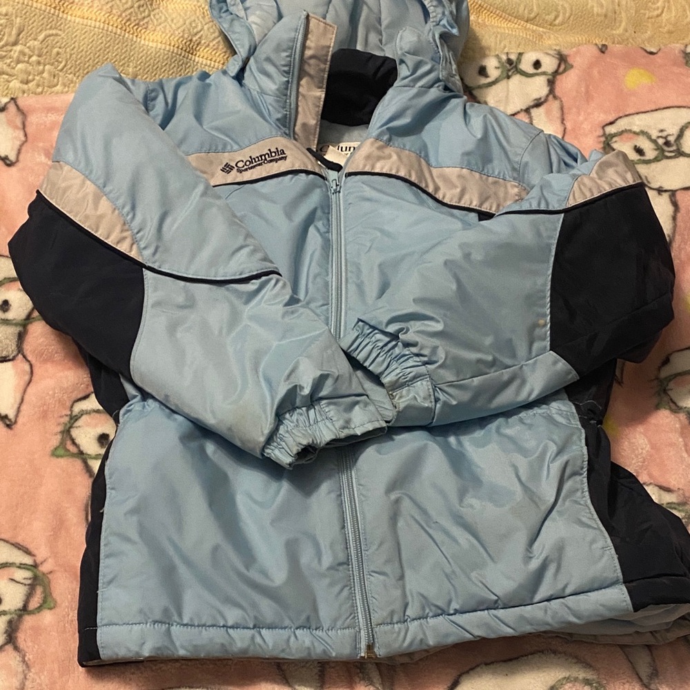 Columbia Kids Light Blue and Navy Puffer Jacket 14/16